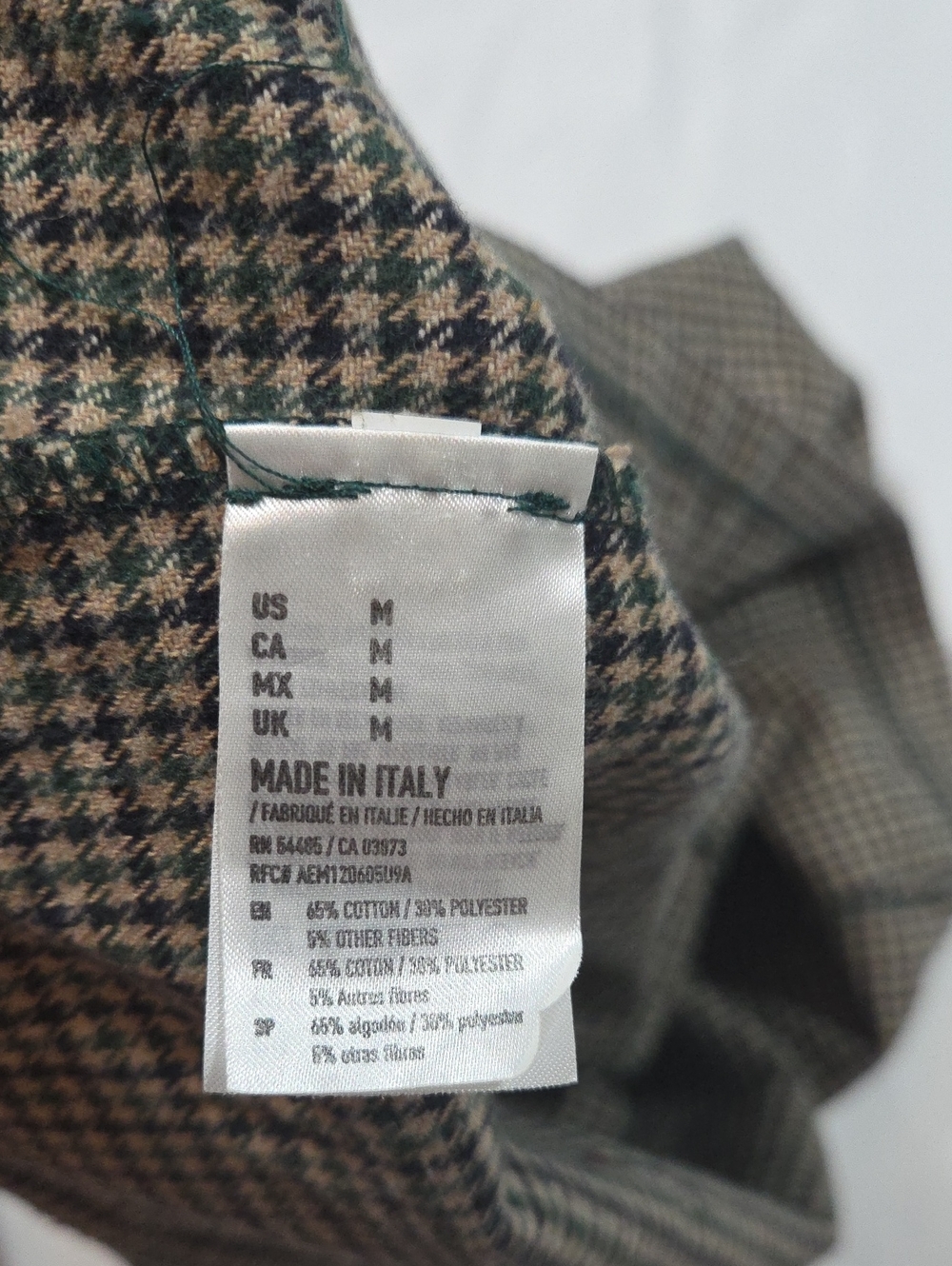 American Eagle tan and brown herringbone mini skirt classic houndstooth Size M - Picture 5 of 5